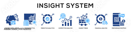 Glyphcolor - Insight System web banner icon vector illustration concept