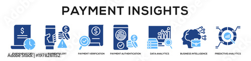Glyphcolor - Payment Insights web banner icon vector illustration concept
