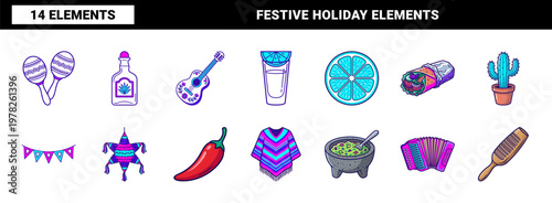 Mexican Fiesta Celebration Graphic Elements