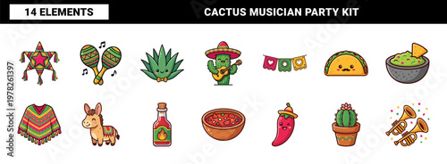 Kawaii Mexican Fiesta Celebration Asset Sheet