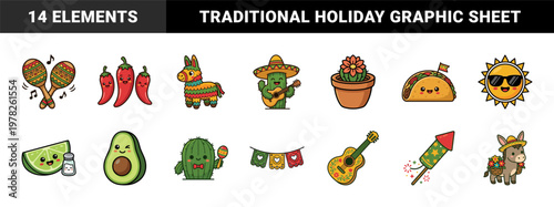 Cinco de Mayo Cartoon Celebration Set