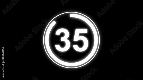 Abstract 40 Seconds countdown timer. Circle Countdown Timer from 40 to 0 seconds, Round Countdown Timer Interface Animation on Dark Background.