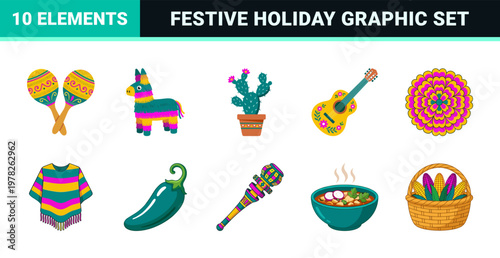 Mexican Fiesta Folklore Celebration Elements