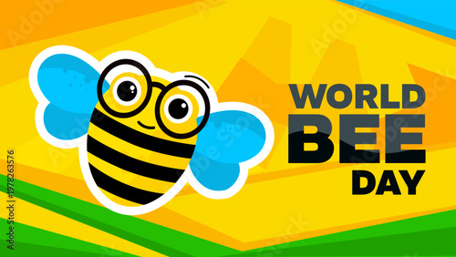 World bee day - banner, poster, card - vector illustration
