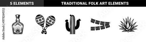 Mexican Folk Art Bottle and Celebration Kit