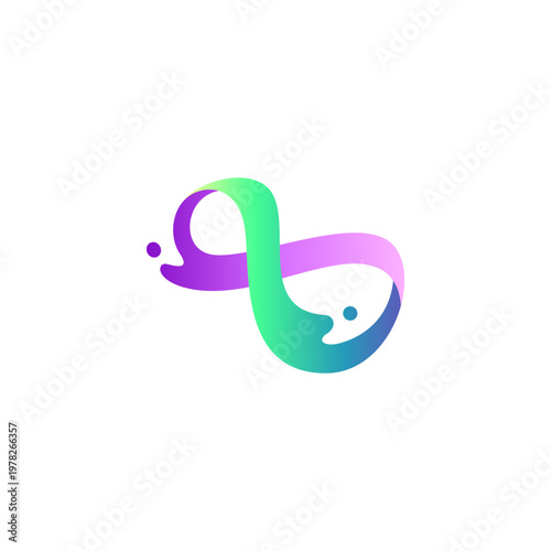 infinity logo with 3d colorful gradient design style