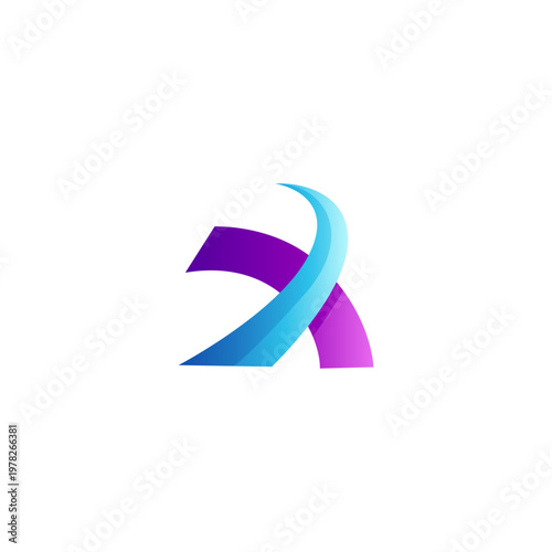 Modern X letter logo with 3d gradient color design style