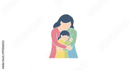Mother holding child gently in a loving embrace, symbolizing care and family bonding