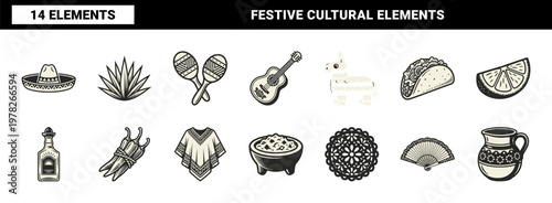 Mexican Festive Celebration Asset Sheet