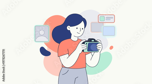 Ideal for photography enthusiasts  bloggers, showcasing creativity  diversity. Perfect for social media, graphic design, or techrelated content.