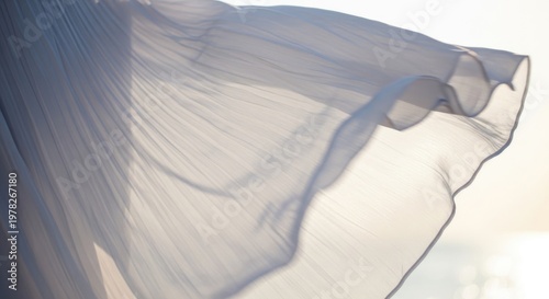 Flowing fabric in the sunlight.