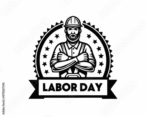 happy labour day vector illustration isolated on white background