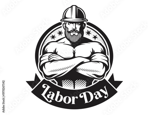 happy labour day vector illustration isolated on white background