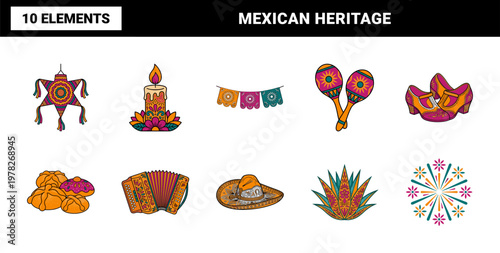 Mexican Cultural Celebration Graphic Asset Sheet