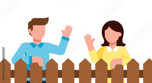 Man and woman behind fence.