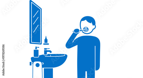 Man Brushing His Teeth.