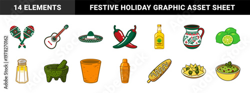 Mexican Fiesta Celebration Elements Set