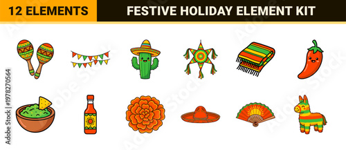 Cinco de Mayo Festive Vector Asset Sheet