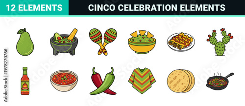 Mexican Fiesta Food and Culture Elements