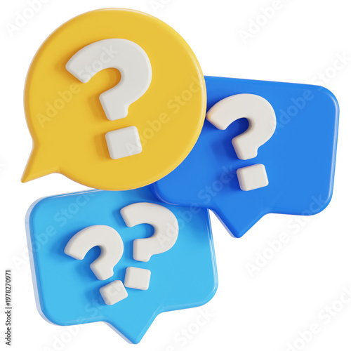 Group questions 3D illustration