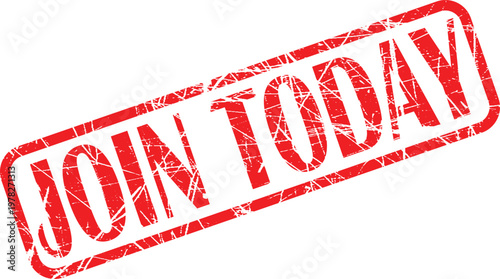 A red and white sign that says join today