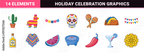 Cinco de Mayo Festival Graphics Set