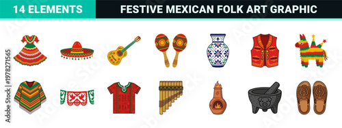 Mexican Heritage Festive Design Elements