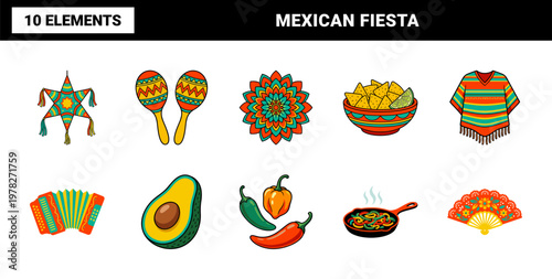 Festive Mexican Celebration Design Asset Sheet