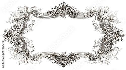 Elegant baroque floral frame for luxury weddings