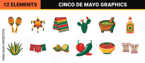 Mexican Fiesta Celebration Element Grid