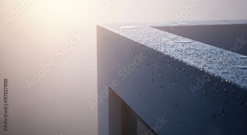 Architectural Detail - Geometric Structure in Foggy Environment.