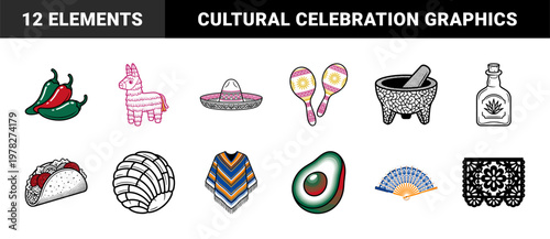 Mexican Fiesta Celebration Element Sheet