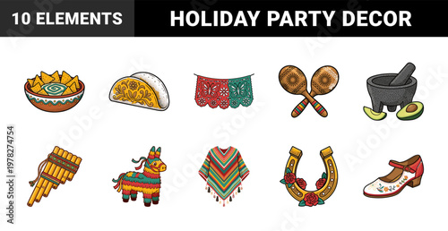 Cinco de Mayo Festive Celebration Elements