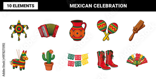 Mexican Holiday Celebration Graphic Assets