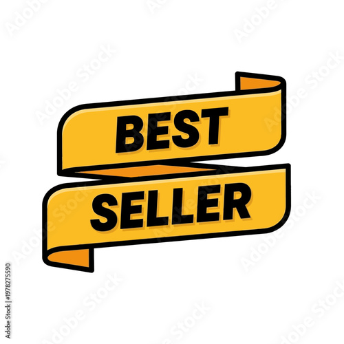 Bold orange banner with the text 'BEST SELLER' in white, signifying a top-selling product or item of high demand, suitable for marketing and advertising