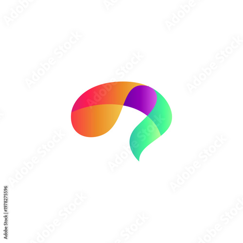 brain memory logo with 3d colorful gradient design style