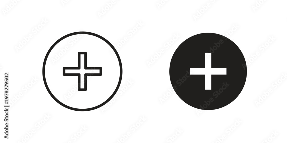 Fototapeta premium Add icon vector flat linear pack on white background
