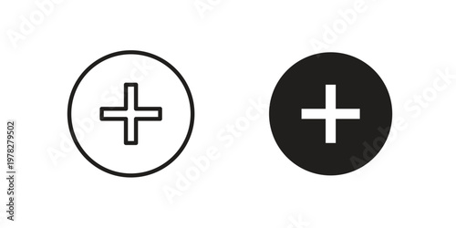 Add icon vector flat linear pack on white background