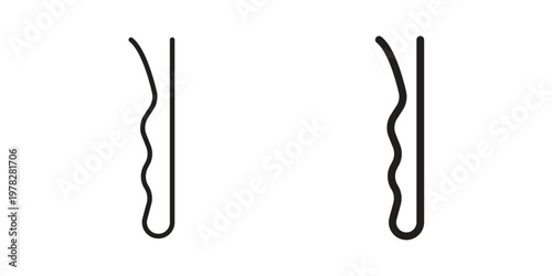 Bobby pin icon vector flat linear pack on white background