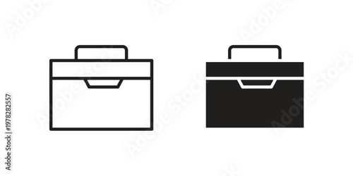 Briefcase icon vector flat linear pack on white background
