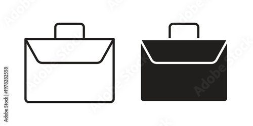 Briefcase icon vector flat linear pack on white background