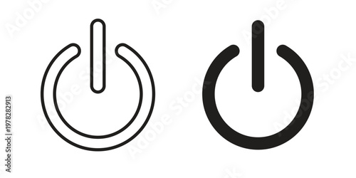 Button on off icon vector flat linear pack on white background