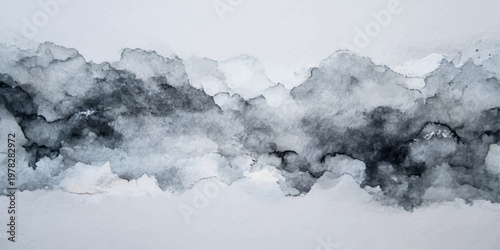 Abstract watercolor painting, a mesmerizing composition of fluid washes, creates a sense of tranquil serenity. The dynamic interplay of light and shadow, evoking a dreamlike panorama. 