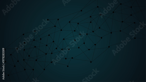 Abstract Network Connections Background Dark Blue Data Nodes and Lines Futuristic Digital Technology Mesh Design
