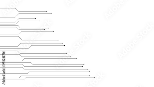 Minimal Circuit Lines Background Clean Monochrome Technology Connection Design Abstract Digital PCB Layout Template