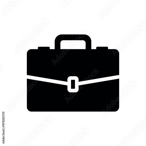 A sleek black briefcase with a handle and a clasp closure