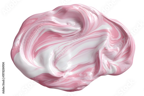 Marbled pink and white cosmetic cream texture.