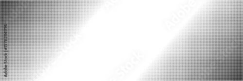 Black and White Halftone Dot Pattern Banner for Retro Comic Book Design