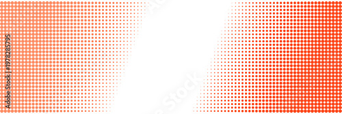 Orange Halftone Dot Pattern Banner for Retro Comic Book Design