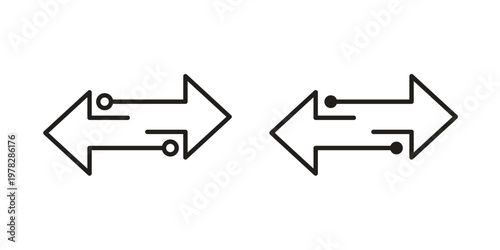 Data transfer icon vector flat linear pack on white background